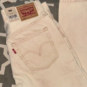 Levi's tan 501 Jeans straight leg, high rise, 28